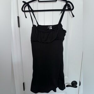 H&M Black mini dress with tie straps